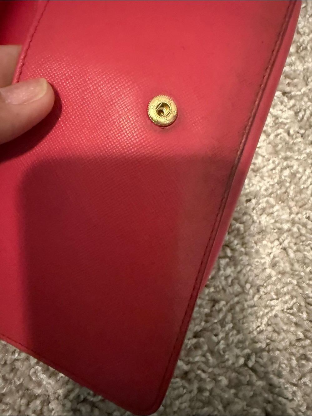 MCM Hot Pink Studded Leather Crossbody with Gold Chain - Picture 10 of 15